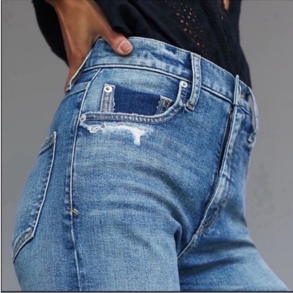 ANTHROPOLOGIE Pilcro The Selvedge Vintage Straight Jeans High Rise Light Denim - Picture 4 of 8